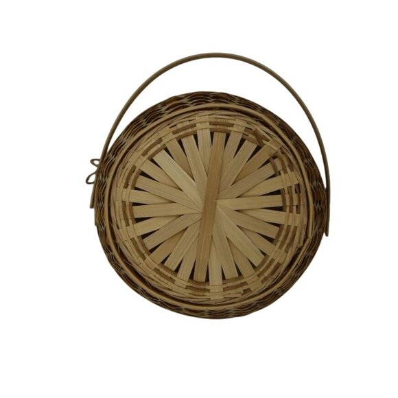 Natural Bamboo Woven Basket With Handle - Picture 6 of 6